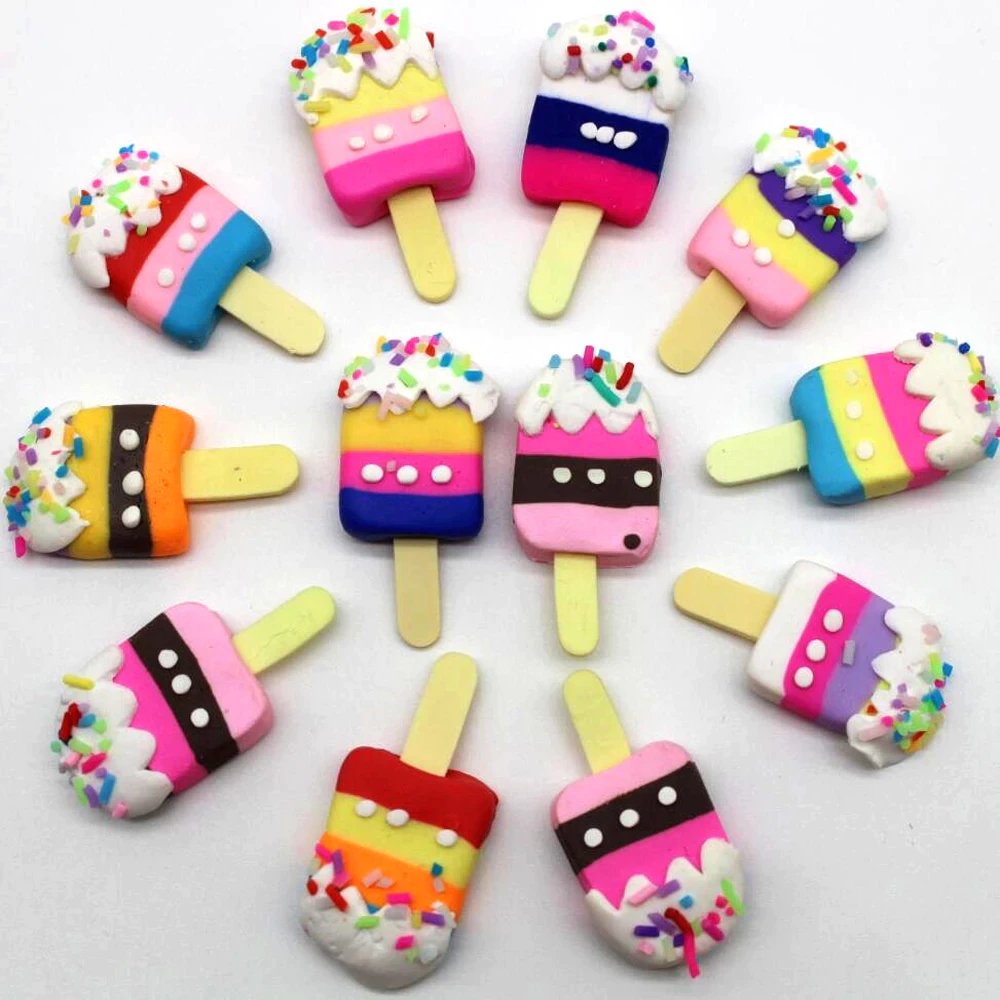 Example decorated clay popsicle sticks