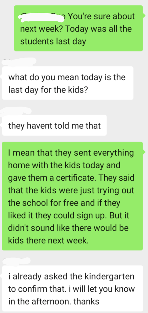 Conversation with my employer who also didn't know 