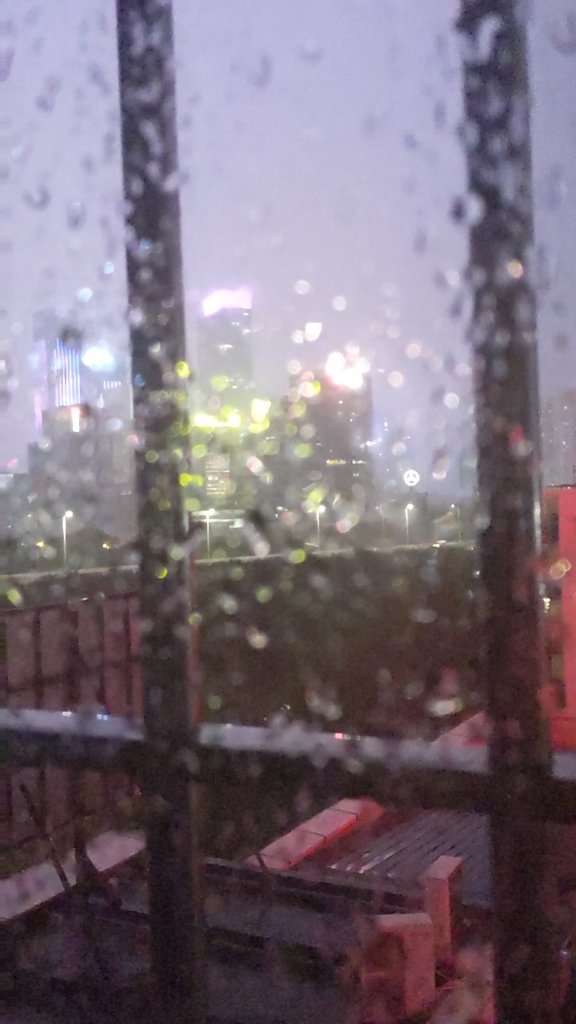 View of a rainy night in Shenzhen  from my apartment window