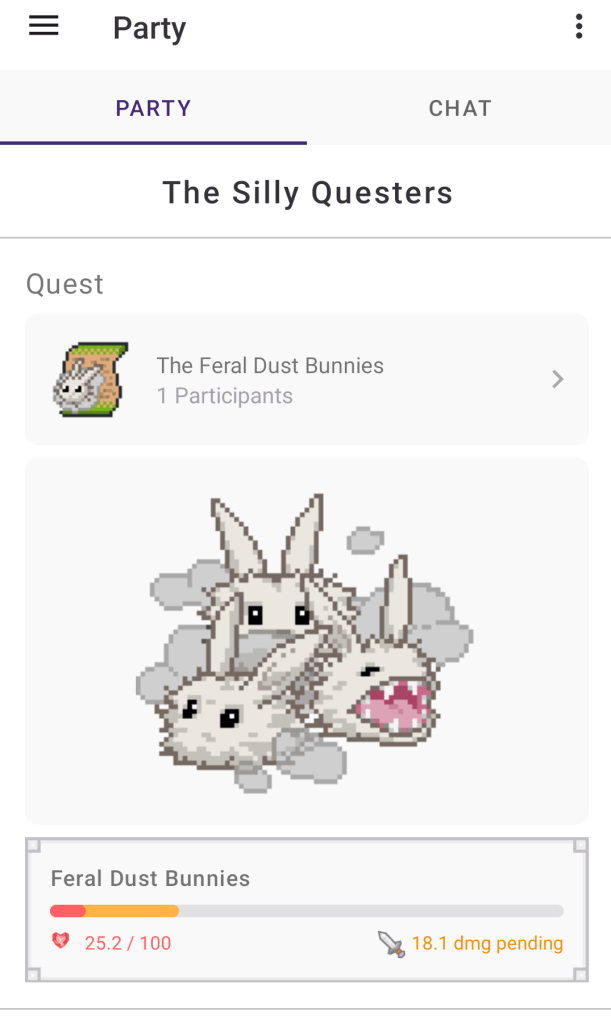 Quest to defeat some evil dust bunnies.